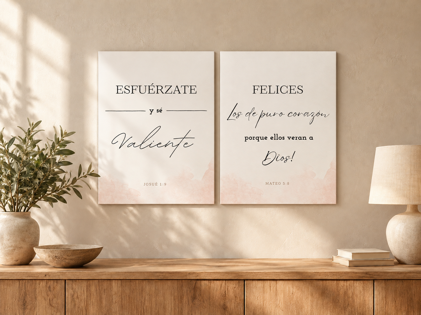 Dríptico: Josué 1:9 y Mateo 5:8
